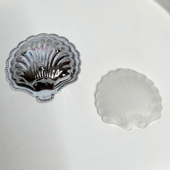Sea Shell Silver Dish with Glass Insert - Picture 3 of 3